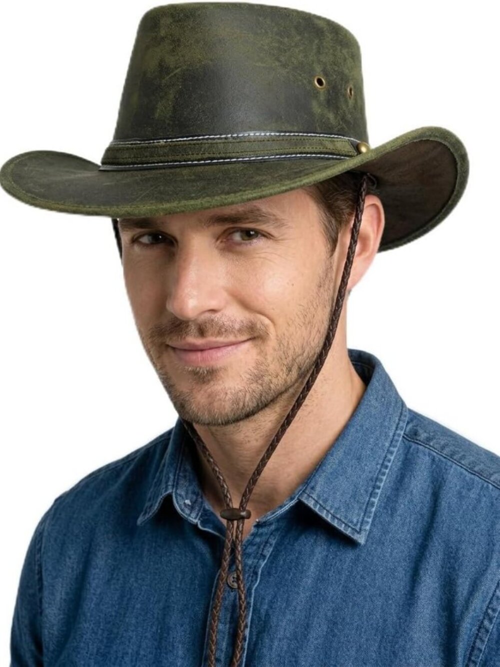 Shapeable Leather Cowboy Hat | Versatile Outback Style for Men & Women